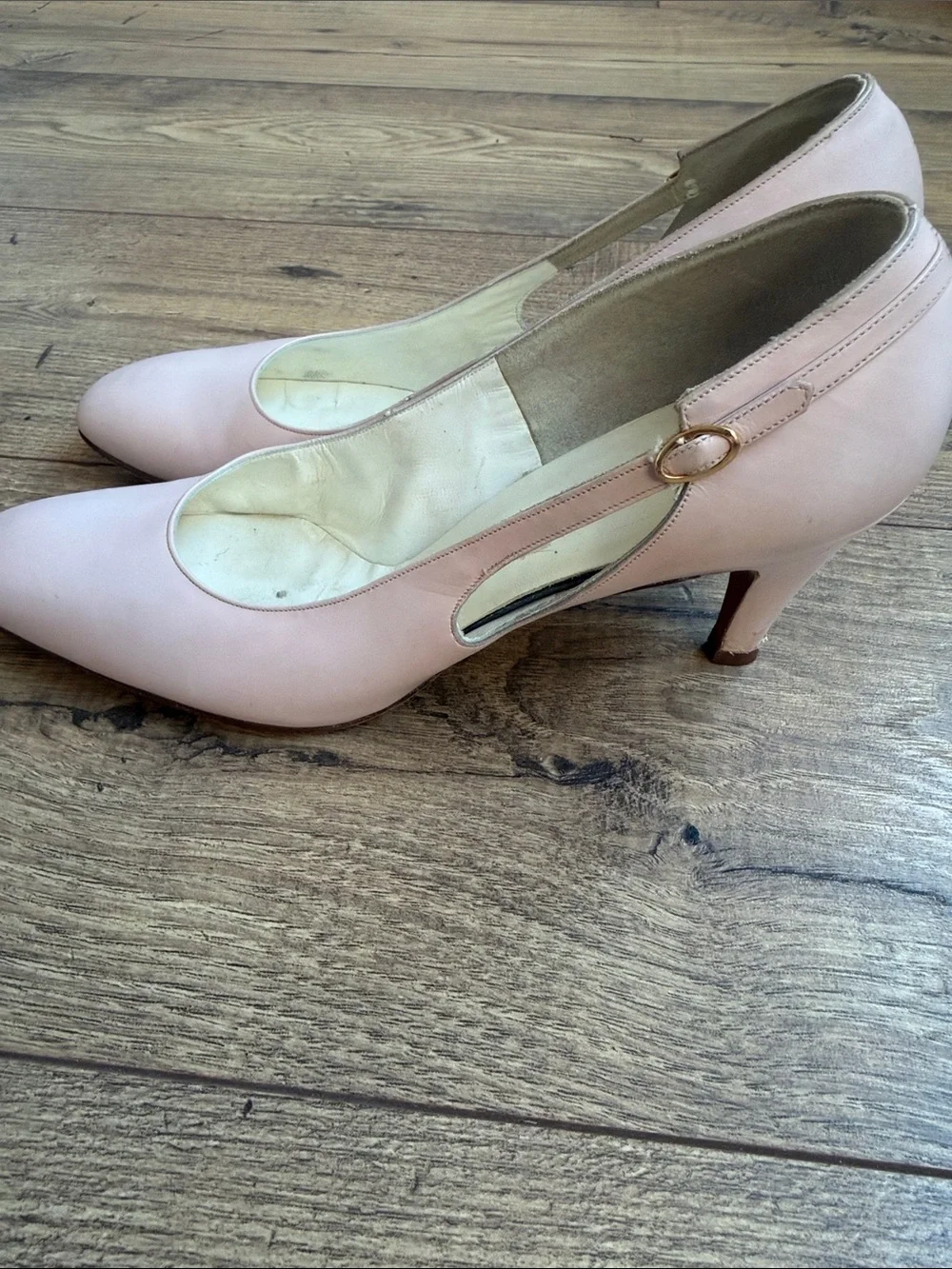 Vintage 50s 60s De Liso Debs Pale Pink Vogue Last Pointed Pumps Heels 8